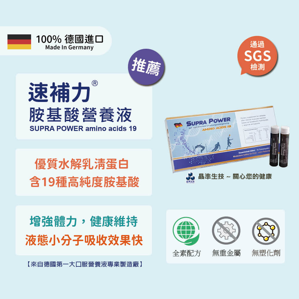 SUPRA POWER 含19種濃縮胺基酸營養液-水解乳清蛋白︱液態小分子︱吸收效果好 (25ml×10瓶)